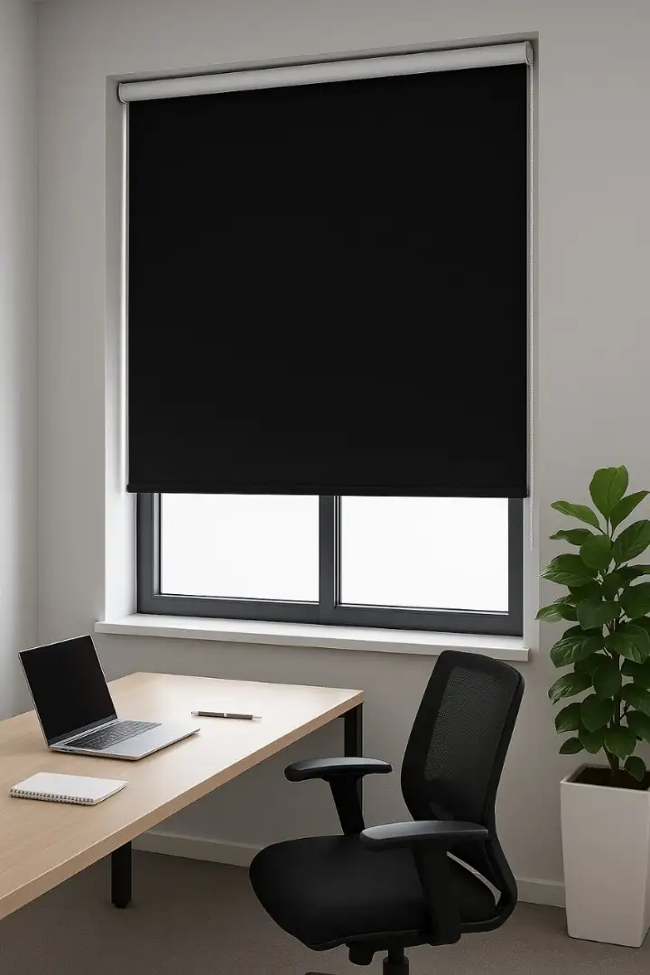 Persiana Rolo Blackout Slim Preta