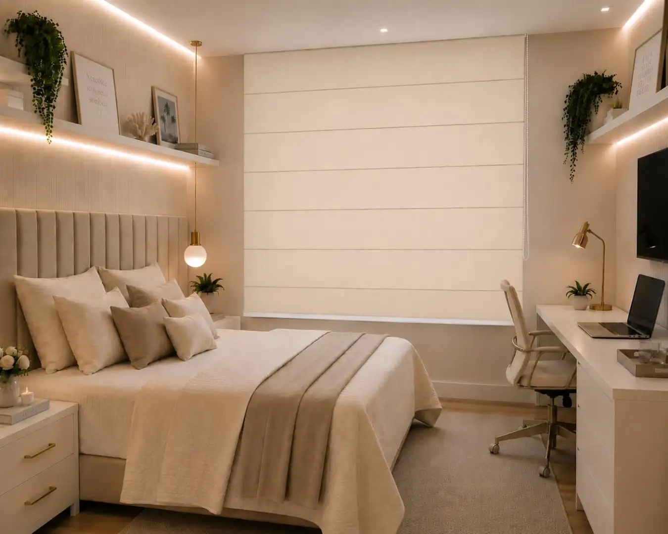 Persiana Romana Blackout Slim Bege