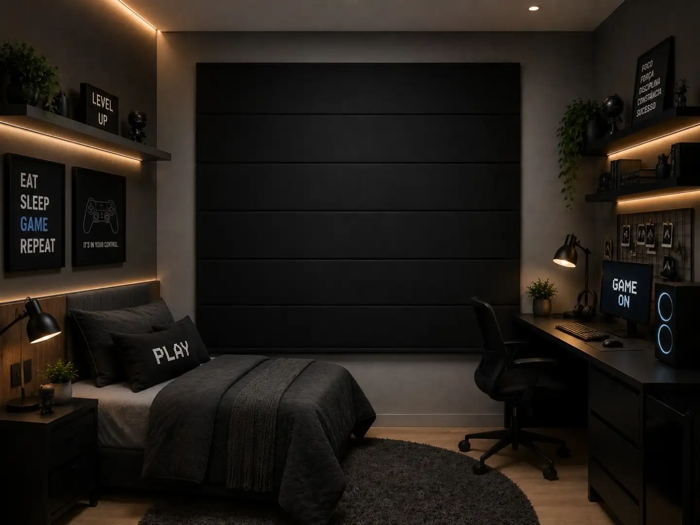 Persiana Romana Blackout Slim Preta